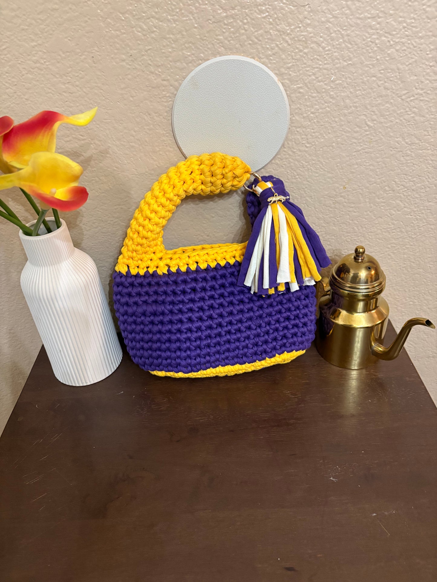 Louisiana State University themed “2 Chain” purse/handbag