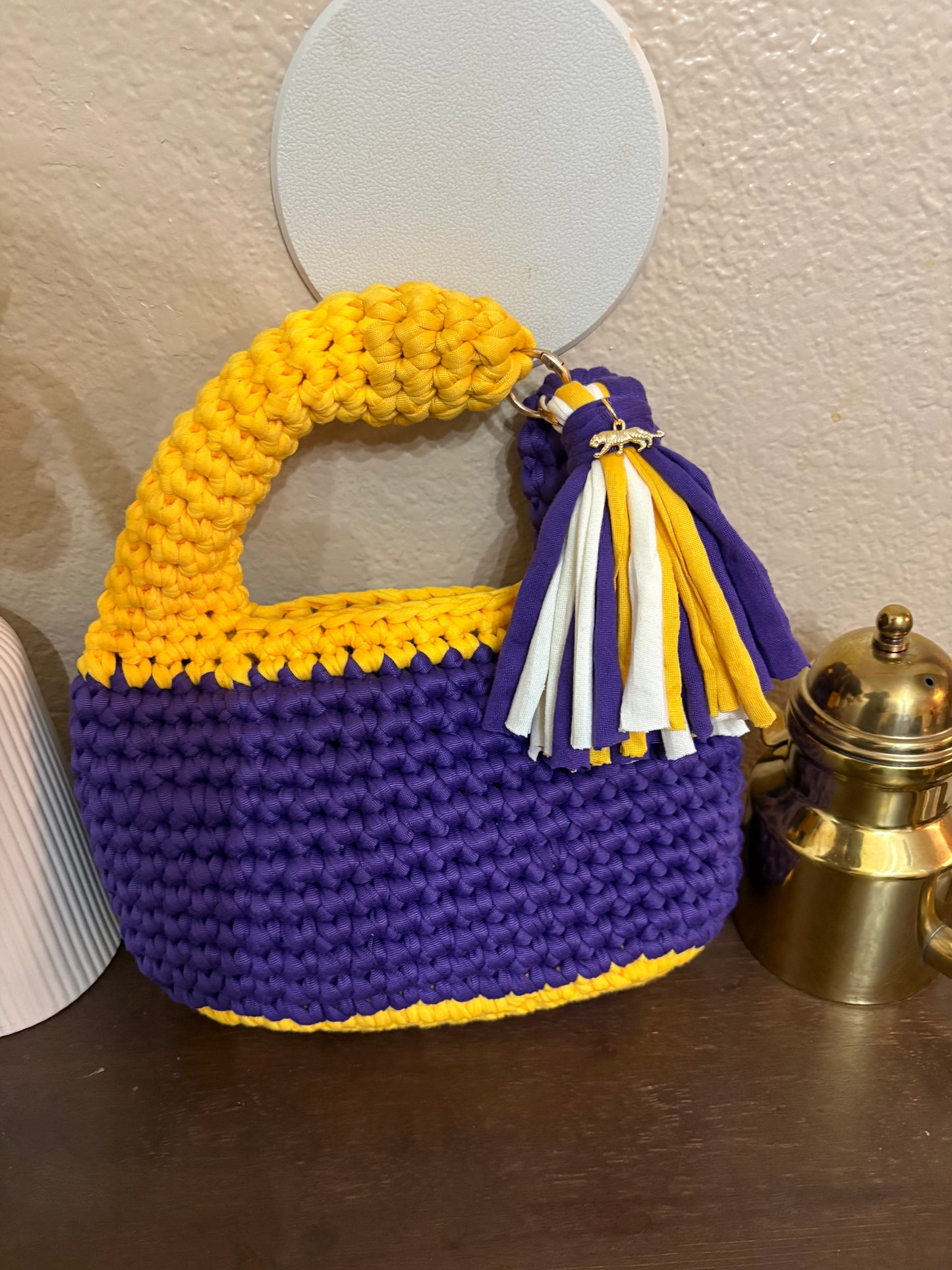 Louisiana State University themed “2 Chain” purse/handbag